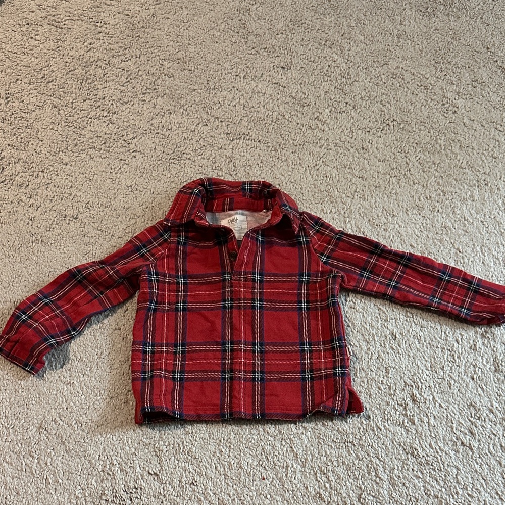 Little Sleepies Plaid Red Kids Shirt